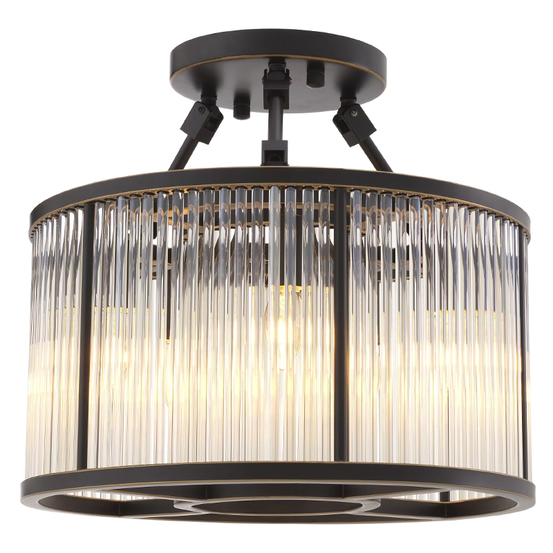 Потолочный светильник Eichholtz Ceiling Lamp Bernardi S Bronze Темная бронза Прозрачное Стекло Потолочный светильник Eichholtz Ceiling Lamp Bernardi S Bronze Темная бронза Прозрачное Стекло в Челябинске | Loft Concept