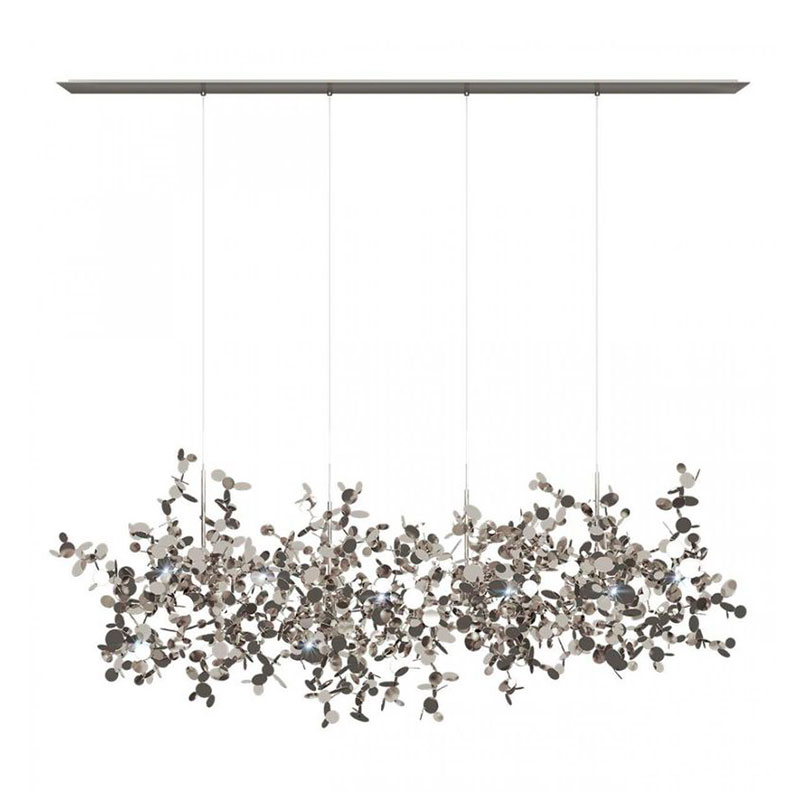 Люстра Terzani Argent Suspension Linear Silver длина 120 см Серебряный Люстра Terzani Argent Suspension Linear Silver длина 120 см Серебряный в Челябинске | Loft Concept