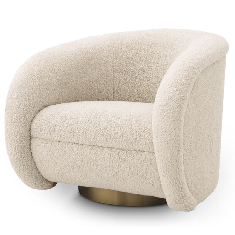 Кресло Eichholtz Swivel Chair Cristo Кремовый Латунь Кресло Eichholtz Swivel Chair Cristo Кремовый Латунь в Челябинске | Loft Concept