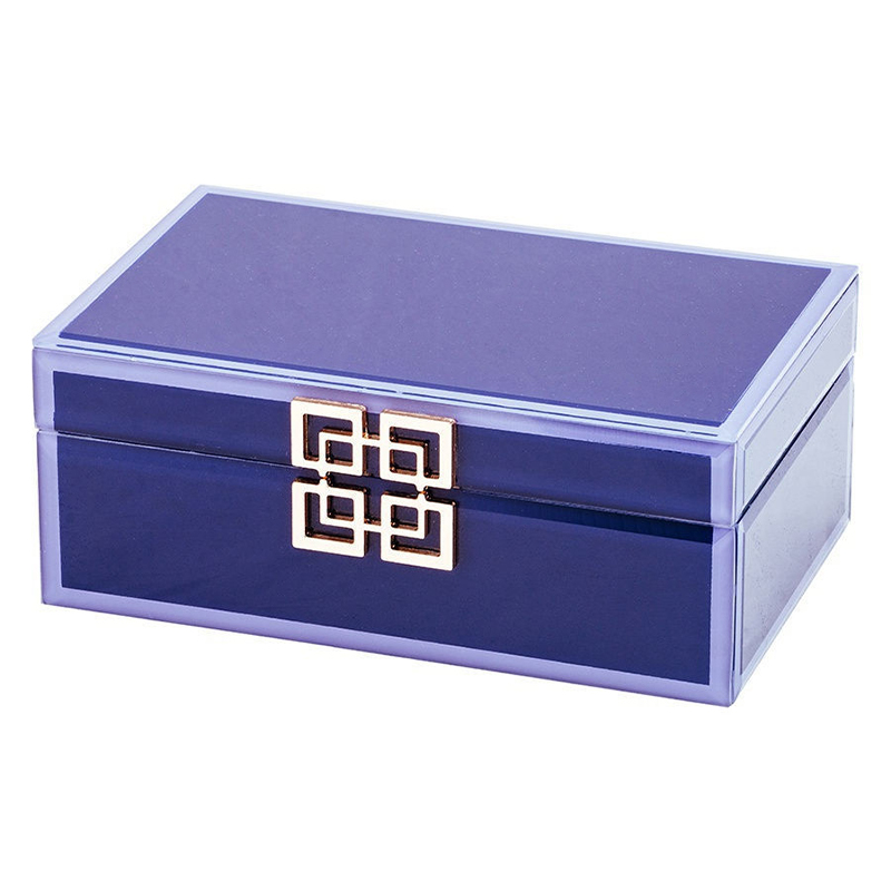Шкатулка Dark Blue Glass Box Синий Шкатулка Dark Blue Glass Box Синий в Челябинске | Loft Concept