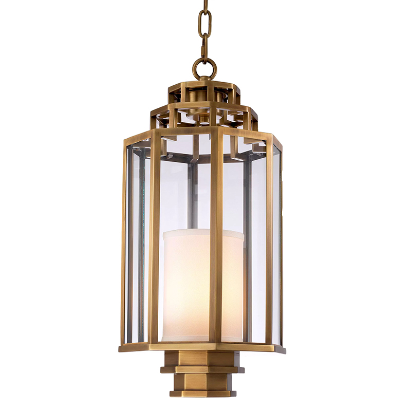 Подвесной светильник Eichholtz Lantern Monticello S Латунь Белый Прозрачное Стекло Подвесной светильник Eichholtz Lantern Monticello S Латунь Белый Прозрачное Стекло в Челябинске | Loft Concept