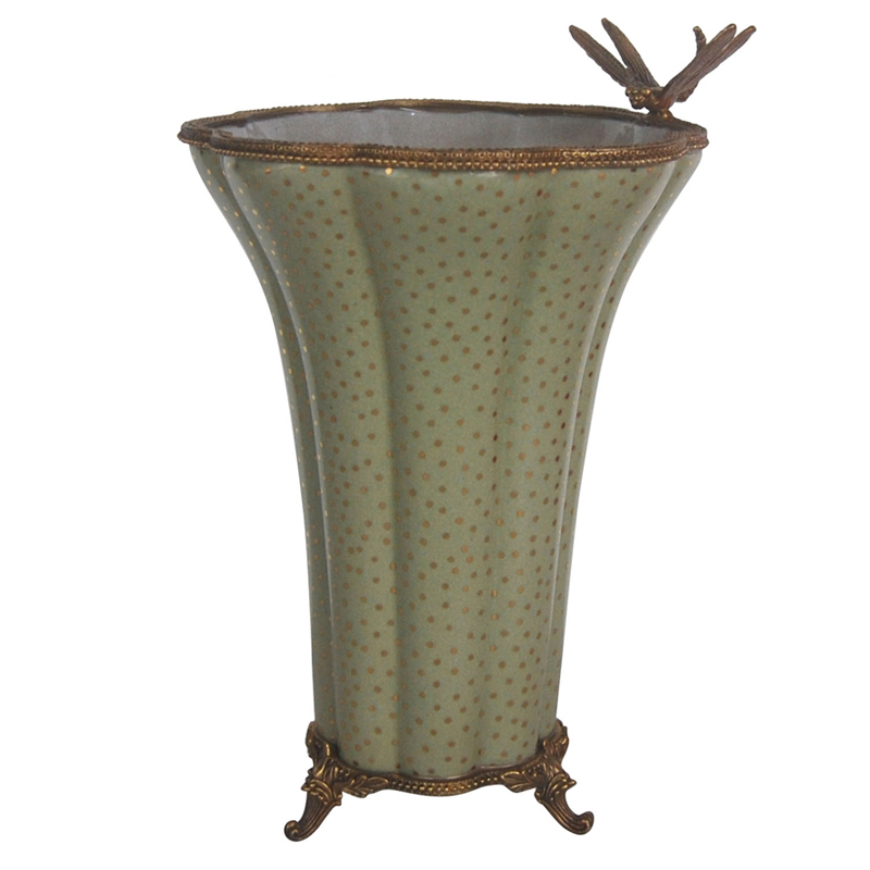 Ваза Dragonfly and Gold Dots Vase Бронза Золотой Ваза Dragonfly and Gold Dots Vase Бронза Золотой в Челябинске | Loft Concept