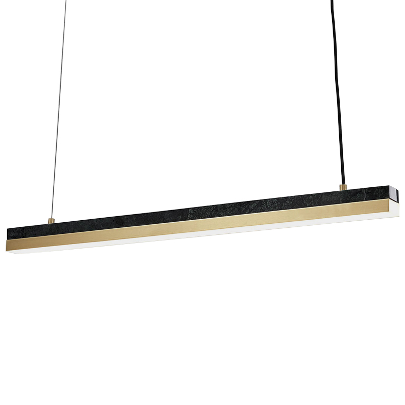 Линейный подвесной светильник Dominik Marble Linear Hanging Lamp Черный Мрамор Nero Золотой Линейный подвесной светильник Dominik Marble Linear Hanging Lamp Черный Мрамор Nero Золотой в Челябинске | Loft Concept