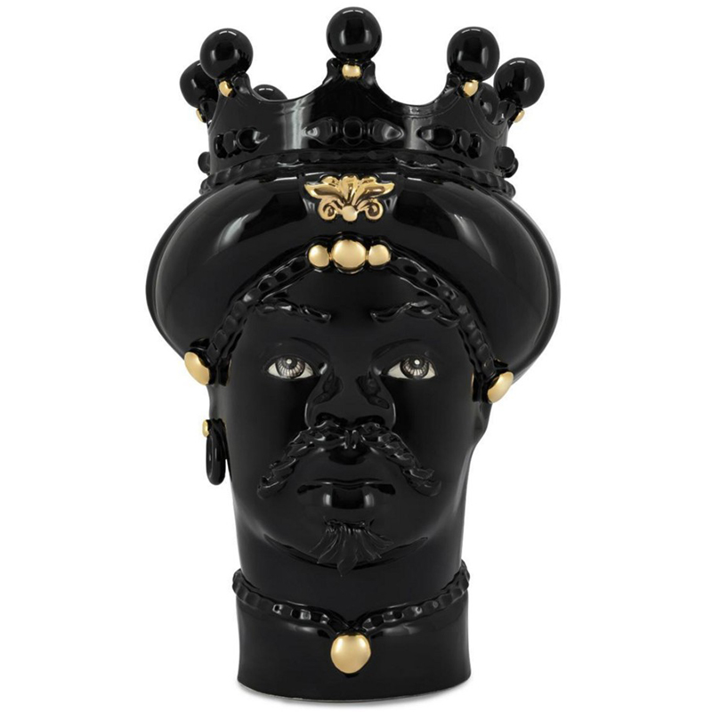 Ваза Vase Moro Man All Black and Gold Черный Золотой Ваза Vase Moro Man All Black and Gold Черный Золотой в Челябинске | Loft Concept