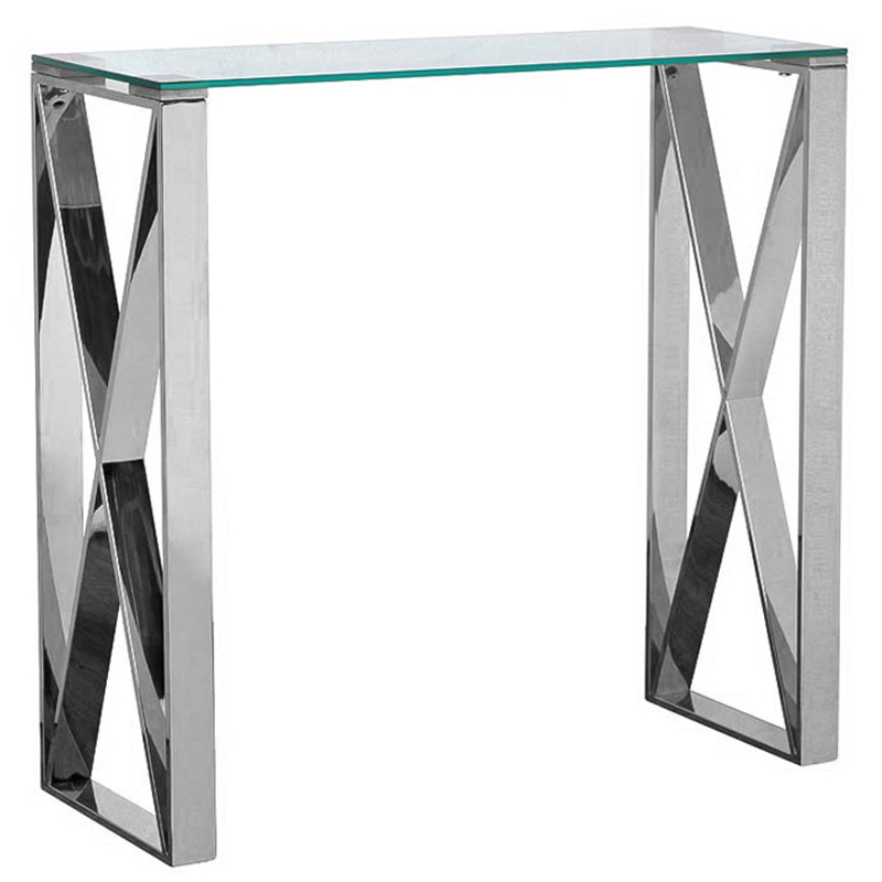 Консоль Silver Luxury Console Прозрачное Стекло Серебряный Консоль Silver Luxury Console Прозрачное Стекло Серебряный в Челябинске | Loft Concept