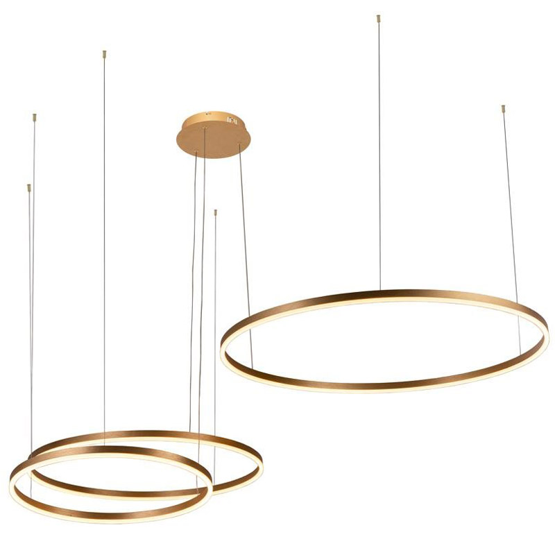 Люстра Yvette Ring Horizontal Trio Золотой в Челябинске | Loft Concept 