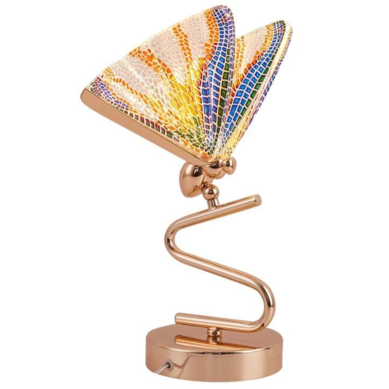 Ночник с Бабочкой Butterfly Colored glass Table Lamp J Мульти Глянцевое золото Ночник с Бабочкой Butterfly Colored glass Table Lamp J Мульти Глянцевое золото в Челябинске | Loft Concept