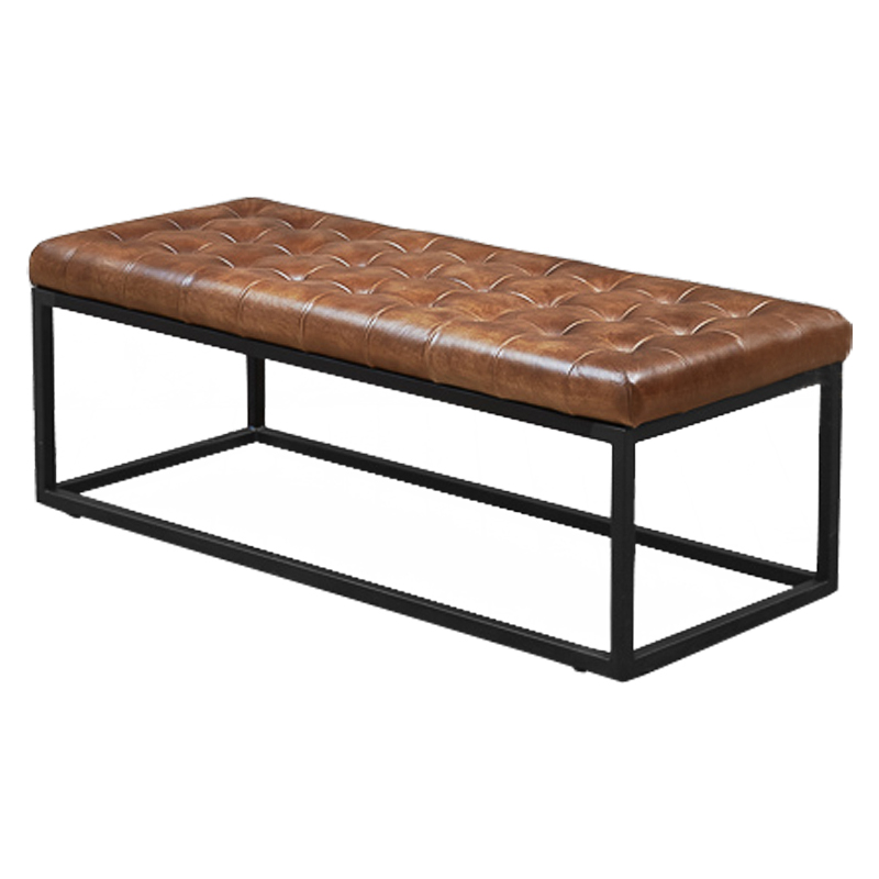 Банкетка Loft Leather Capitone Коричневый винтаж Черный Банкетка Loft Leather Capitone Коричневый винтаж Черный в Челябинске | Loft Concept