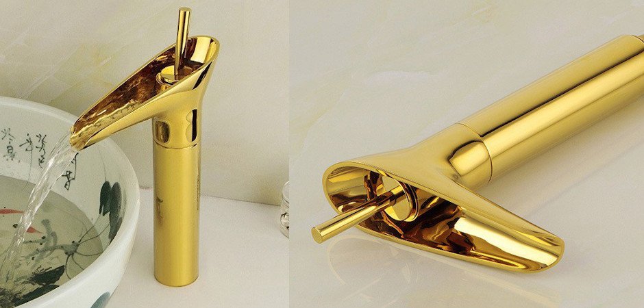 Смеситель для умывальника Золотой Gold toggle Смеситель для умывальника Золотой Gold toggle - Loft-Concept в Челябинске