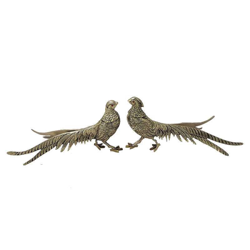 Статуэтка бронзовая пара Фазаны золотые Bronze Birds Золотой Статуэтка бронзовая пара Фазаны золотые Bronze Birds Золотой в Челябинске | Loft Concept