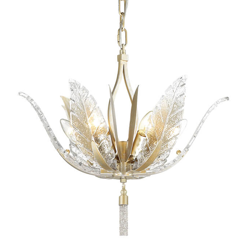 Люстра Glass Petals Chandelier 50 Золотой Прозрачный (Transparent) Люстра Glass Petals Chandelier 50 Золотой Прозрачный (Transparent) в Челябинске | Loft Concept