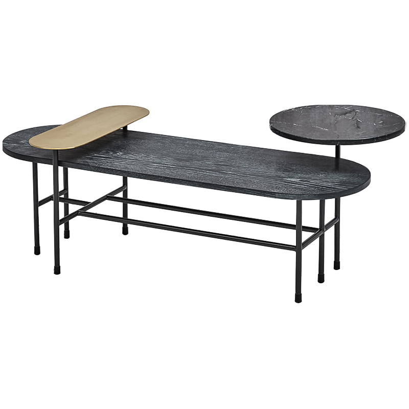 Кофейный столик Black Loft Coffee Table Черный Латунь Кофейный столик Black Loft Coffee Table Черный Латунь в Челябинске | Loft Concept