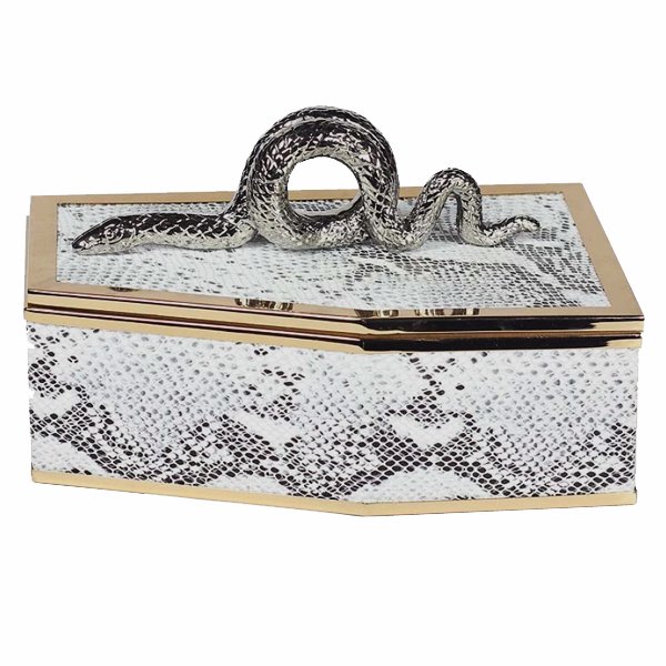 Шкатулка SNAKE BOX Серый Глянцевое золото Шкатулка SNAKE BOX Серый Глянцевое золото в Челябинске | Loft Concept