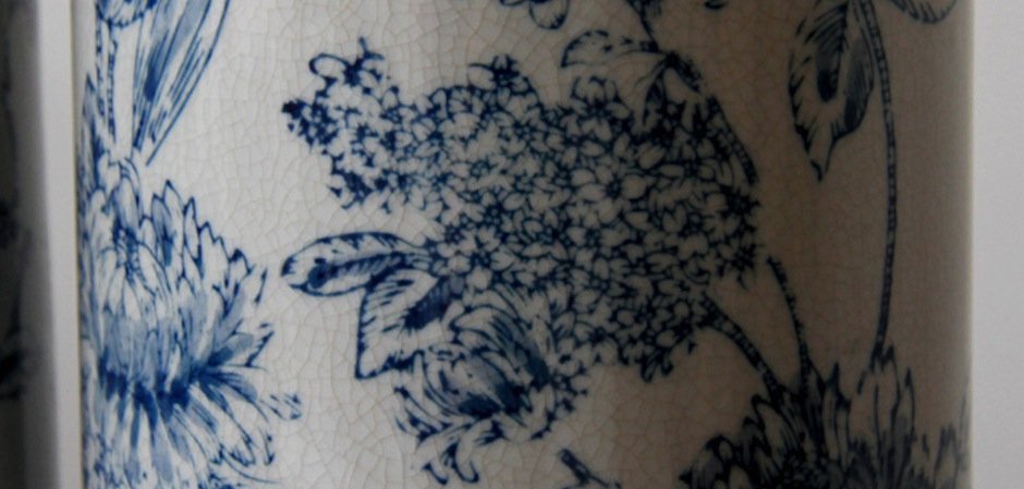 Вазы blue and white ornament Комплект из 2-х Вазы blue and white ornament Комплект из 2-х - Loft-Concept в Челябинске