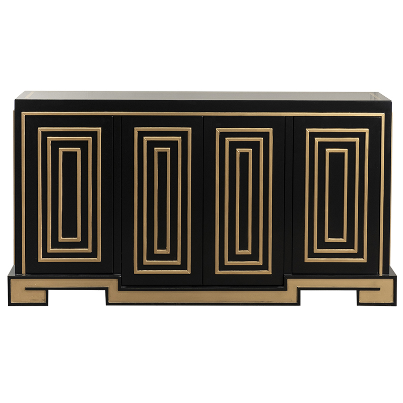 Комод в стиле арт-деко Meandro Chest of drawers Черный Черный Золотой Комод в стиле арт-деко Meandro Chest of drawers Черный Черный Золотой в Челябинске | Loft Concept
