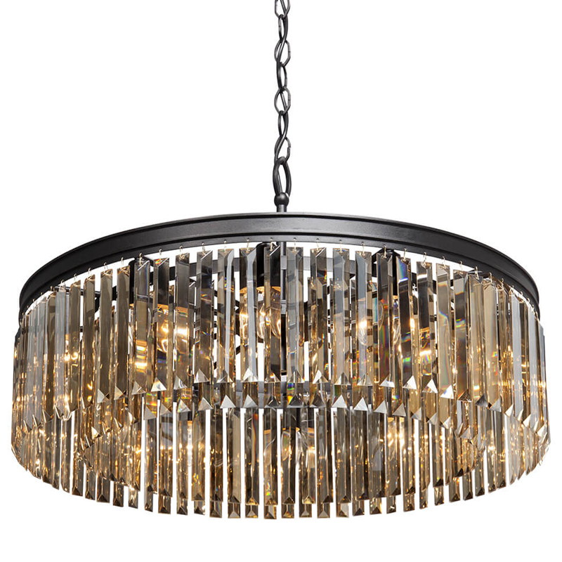 Люстра RH Rhys Amber GLASS Prism Round Chandelier Янтарное стекло 80 Черный матовый Прозрачное Стекло Люстра RH Rhys Amber GLASS Prism Round Chandelier Янтарное стекло 80 Черный матовый Прозрачное Стекло в Челябинске | Loft Concept