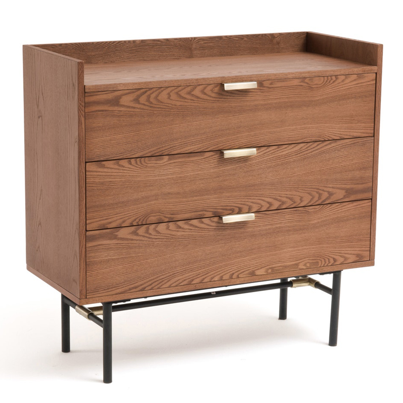 Комод с бортиками Torgny Chest of drawers Орех Латунь Комод с бортиками Torgny Chest of drawers Орех Латунь в Челябинске | Loft Concept