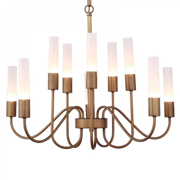 Люстра Loft Tube Chandelier 10 Темная бронза винтаж Люстра Loft Tube Chandelier 10 Темная бронза винтаж в Челябинске | Loft Concept