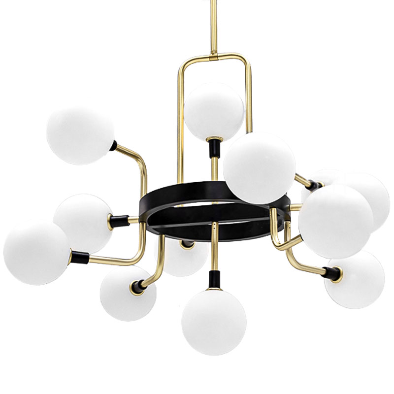 Люстра TECH Lighting Viaggio Chandelier 12 Черный Белый Глянцевое золото Люстра TECH Lighting Viaggio Chandelier 12 Черный Белый Глянцевое золото в Челябинске | Loft Concept