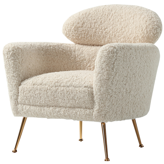 Кресло Milk Boucle Chair Молочный Золотой Кресло Milk Boucle Chair Молочный Золотой в Челябинске | Loft Concept
