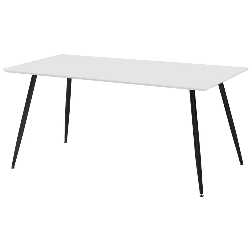 Обеденный стол с белой прямоугольной столешницей Rosio Dinner Table Белый Черный Обеденный стол с белой прямоугольной столешницей Rosio Dinner Table Белый Черный в Челябинске | Loft Concept