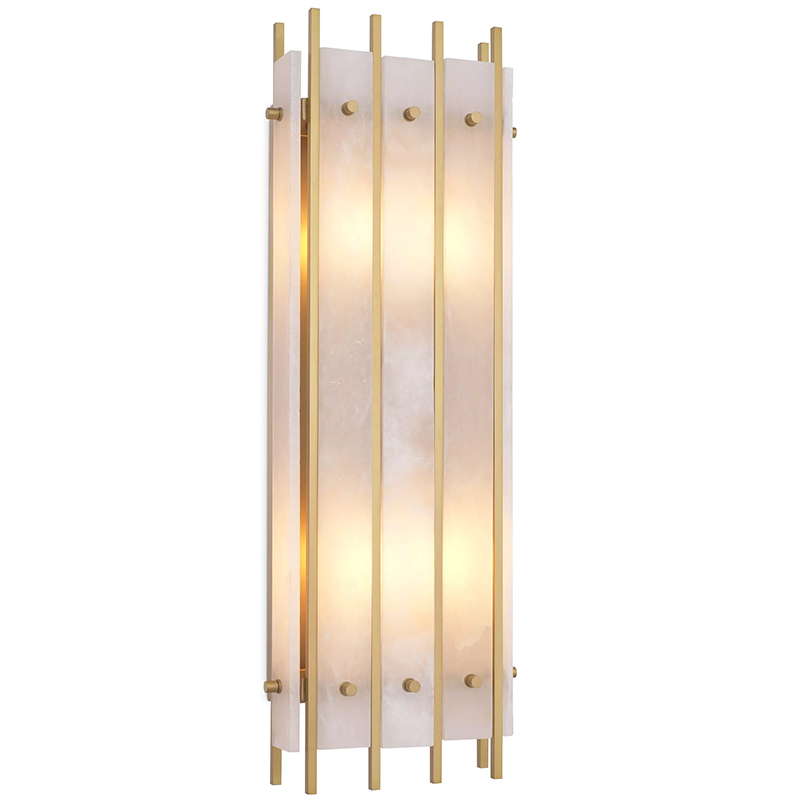 Бра Eichholtz Wall Lamp Sparks L Alabaster Латунь Бежевый Белый Мрамор Bianco Бра Eichholtz Wall Lamp Sparks L Alabaster Латунь Бежевый Белый Мрамор Bianco в Челябинске | Loft Concept