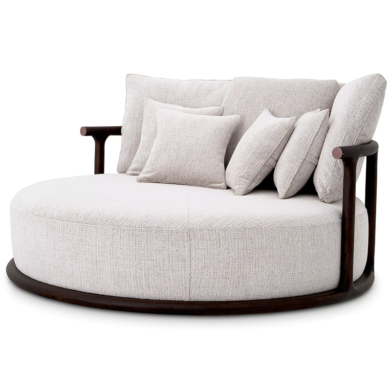 Диван Eichholtz Sofa Libero Round Бежево-серый Коричневый Диван Eichholtz Sofa Libero Round Бежево-серый Коричневый в Челябинске | Loft Concept