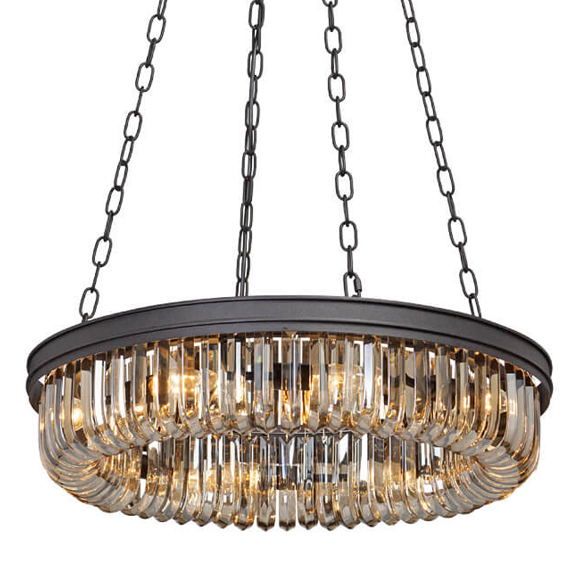 Люстра Retro Frozen Amber Glass Chandelier D 62 Черный Люстра Retro Frozen Amber Glass Chandelier D 62 Черный в Челябинске | Loft Concept