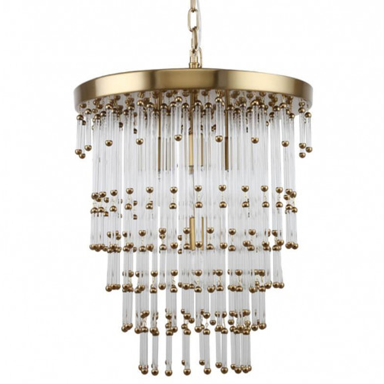 Люстра Restoration Hardware Luciano Chandelier 5 Латунь Прозрачный Люстра Restoration Hardware Luciano Chandelier 5 Латунь Прозрачный в Челябинске | Loft Concept