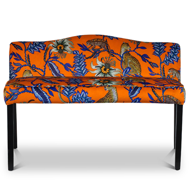 Банкетка Оранжевый Орнамент Zambezi Monkey Bean Flame Bench Оранжевый в Челябинске | Loft Concept 