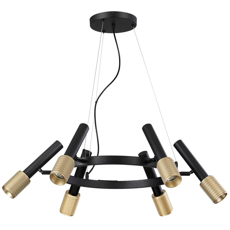 Люстра Eneko Round Chandelier Черный Золотой Люстра Eneko Round Chandelier Черный Золотой в Челябинске | Loft Concept