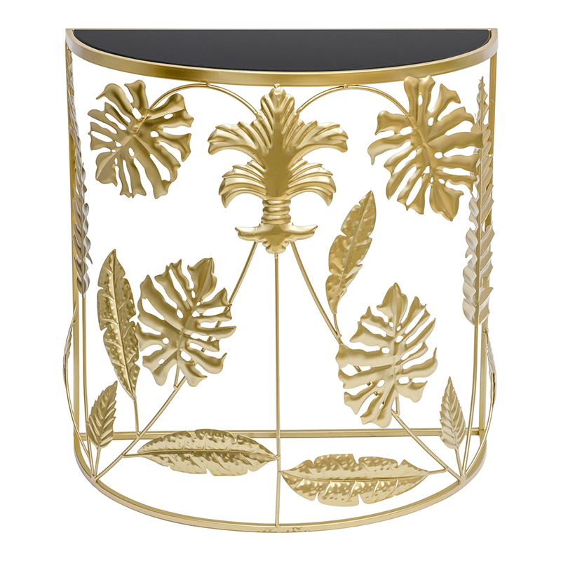 Консоль Tropical Gold Leaves Console Золотой Черный Консоль Tropical Gold Leaves Console Золотой Черный в Челябинске | Loft Concept