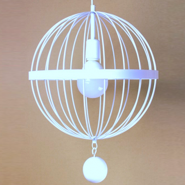 Подвесной светильник Wire Cage Pendant Spher White Белый Подвесной светильник Wire Cage Pendant Spher White Белый в Челябинске | Loft Concept