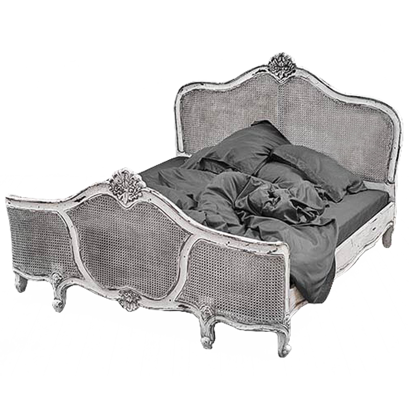 Кровать Wicker Bed White Белый винтажная патина Кровать Wicker Bed White Белый винтажная патина в Челябинске | Loft Concept