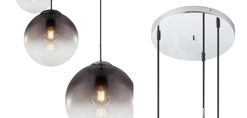 Люстра Ball Sunrise Pendant lamp smok 3 плафона Люстра Ball Sunrise Pendant lamp smok 3 плафона - Loft-Concept в Челябинске