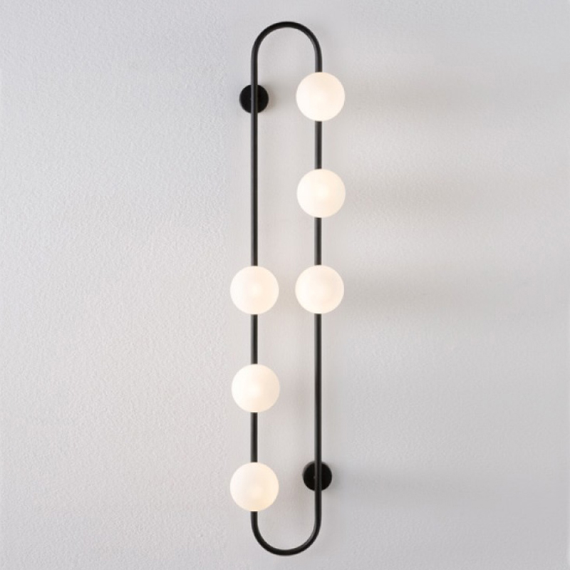 Бра HOOP WALL Lamp Black 6 Черный Белый Бра HOOP WALL Lamp Black 6 Черный Белый в Челябинске | Loft Concept