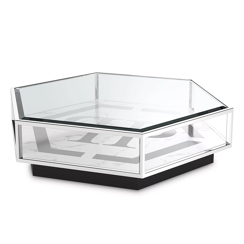 Кофейный стол Philipp Plein Coffee Table Falcon View Chrome Хром Белый Серый Черный Кофейный стол Philipp Plein Coffee Table Falcon View Chrome Хром Белый Серый Черный в Челябинске | Loft Concept