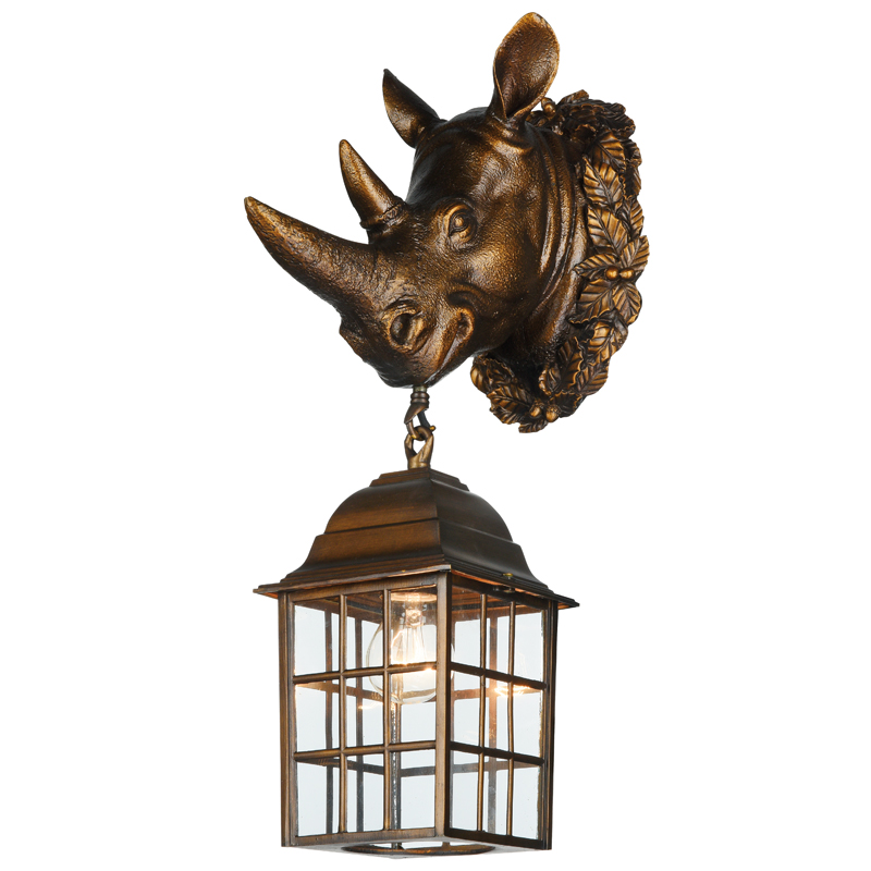 Уличный светильник Rhinoceros Lantern Темная бронза Прозрачное Стекло Уличный светильник Rhinoceros Lantern Темная бронза Прозрачное Стекло в Челябинске | Loft Concept
