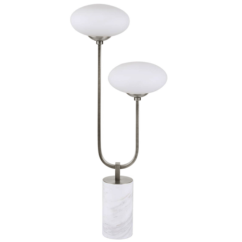 Oval Balls Mushrooms Table Lamp Silver Серебряный Прозрачный белый Oval Balls Mushrooms Table Lamp Silver Серебряный Прозрачный белый в Челябинске | Loft Concept