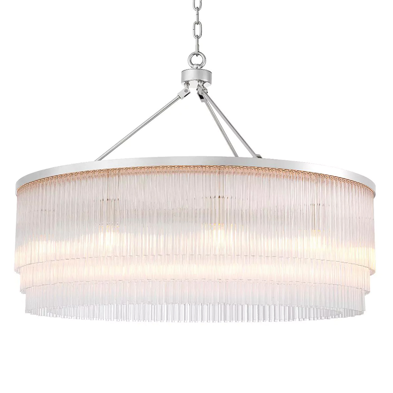 Люстра Eichholtz Chandelier Hector L Nickel Прозрачное Стекло Никель Люстра Eichholtz Chandelier Hector L Nickel Прозрачное Стекло Никель в Челябинске | Loft Concept