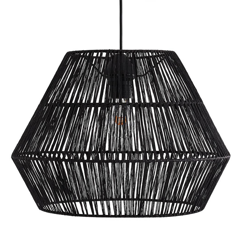 Подвесной светильник Signe Wicker Hemp Black Черный Подвесной светильник Signe Wicker Hemp Black Черный в Челябинске | Loft Concept