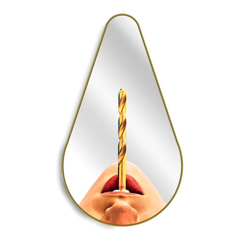 Зеркало Seletti Pear Drill Золотой Зеркало Seletti Pear Drill Золотой в Челябинске | Loft Concept