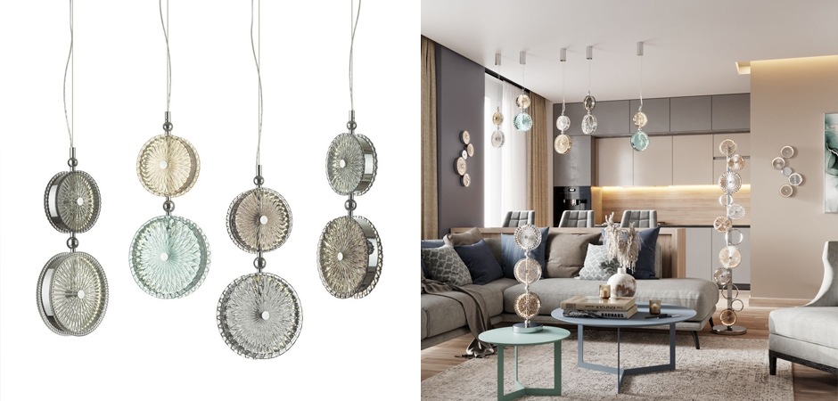 Подвесной светодиодный светильник Peony Yellow&Grey Подвесной светодиодный светильник Peony Yellow&Grey - Loft-Concept в Челябинске