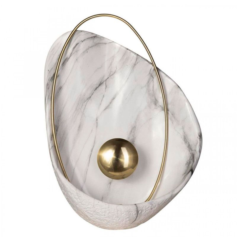 Бра Белая Жемчужина Ginger & Jagger Pearl WALL LAMP Белый Мрамор Bianco Глянцевое золото Бра Белая Жемчужина Ginger & Jagger Pearl WALL LAMP Белый Мрамор Bianco Глянцевое золото в Челябинске | Loft Concept
