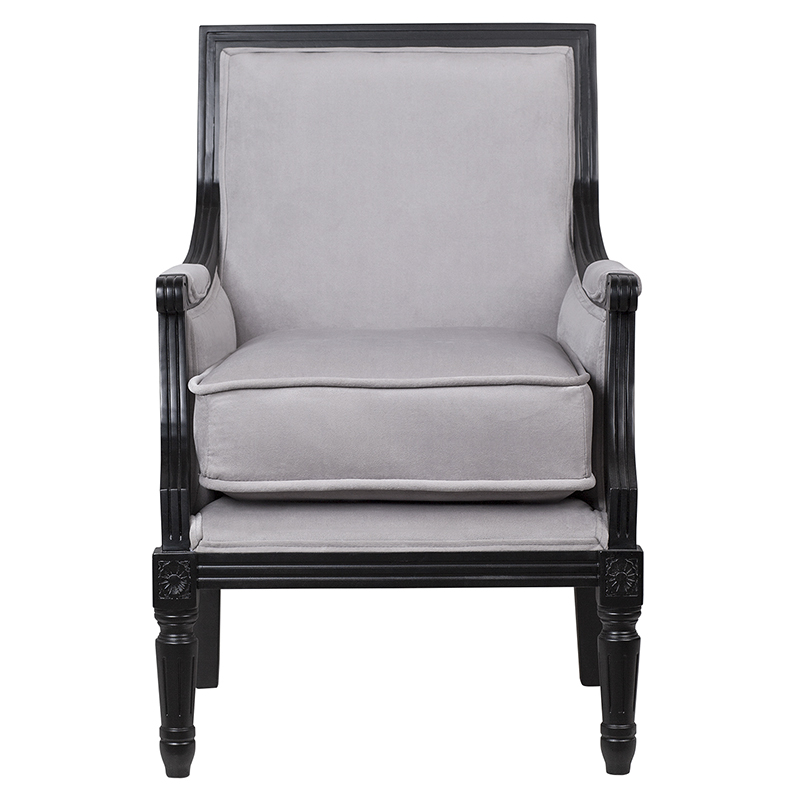 Кресло Harry Armchair black and grey velour Серый Черный Кресло Harry Armchair black and grey velour Серый Черный в Челябинске | Loft Concept