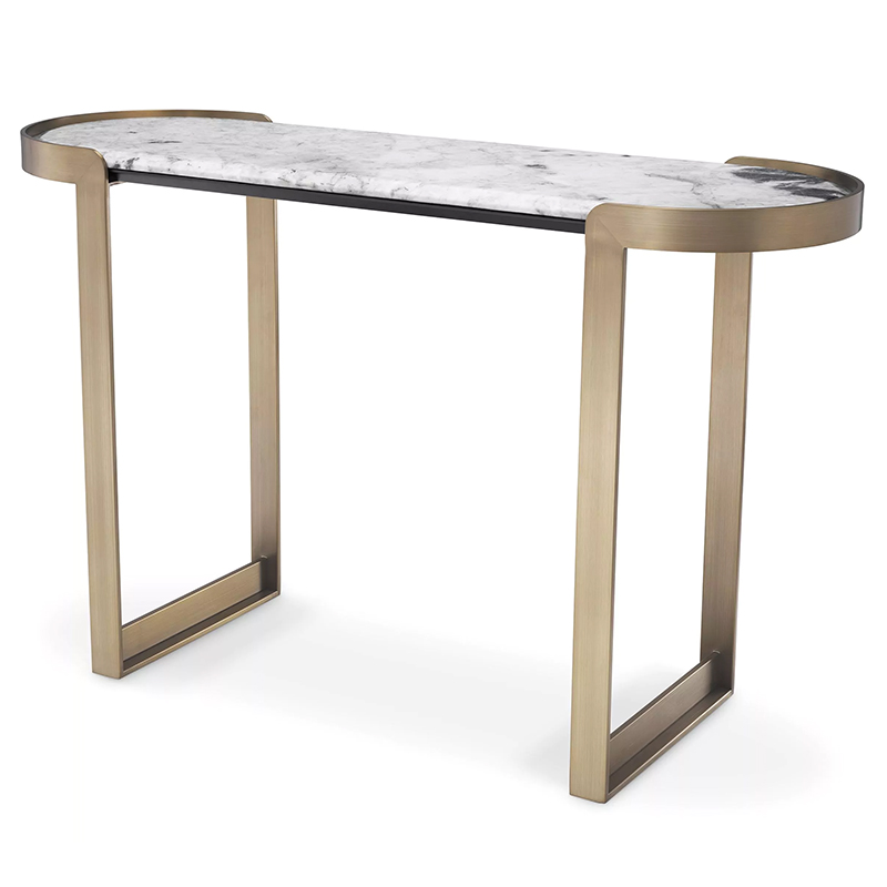 Консоль Eichholtz Console Table Fabio Латунь Белый Мрамор Bianco Консоль Eichholtz Console Table Fabio Латунь Белый Мрамор Bianco в Челябинске | Loft Concept