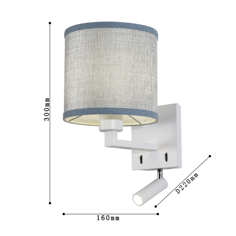 Бра с абажуром и поворотным спотом Trumpet Lamp White Бра с абажуром и поворотным спотом Trumpet Lamp White в Челябинске