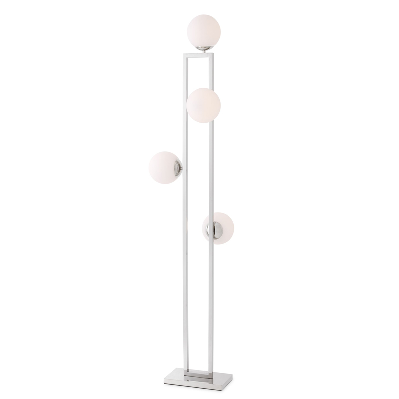Торшер Eichholtz Floor Lamp Pascal Nickel Никель Белый Торшер Eichholtz Floor Lamp Pascal Nickel Никель Белый в Челябинске | Loft Concept