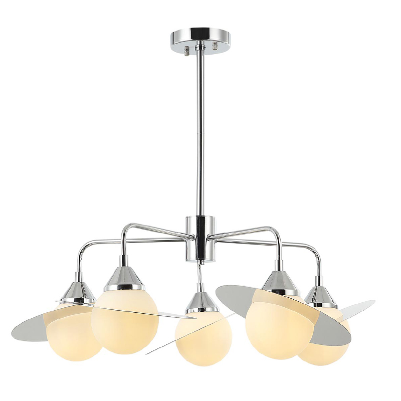 Люстра Phainon Chrome Chandelier 5 Хром Белый Люстра Phainon Chrome Chandelier 5 Хром Белый в Челябинске | Loft Concept