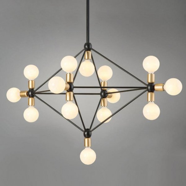 Люстра Modo Chandelier 14 Milk Bulb Золотой Белый Черный Люстра Modo Chandelier 14 Milk Bulb Золотой Белый Черный в Челябинске | Loft Concept